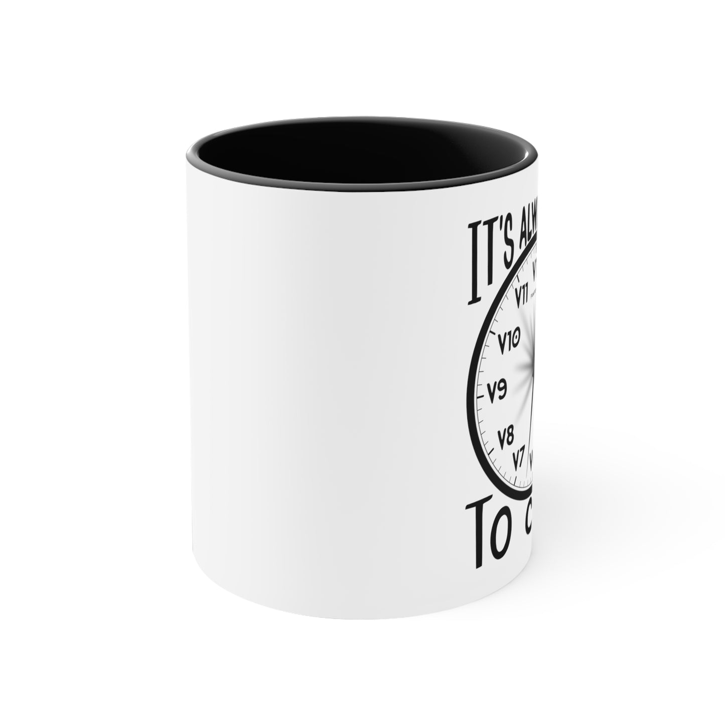 It's Always Time To Climb! - Bouldering Grades - Accent Coffee Mug, 11oz