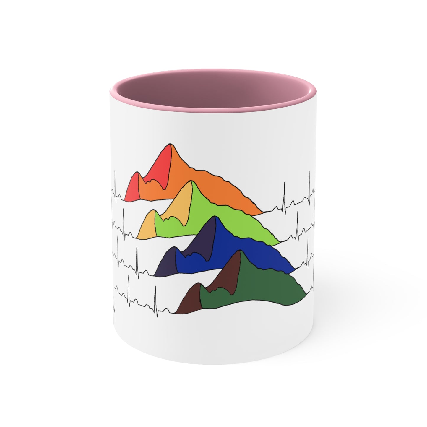 Rainbow Love Mountains - Accent Coffee Mug, 11oz