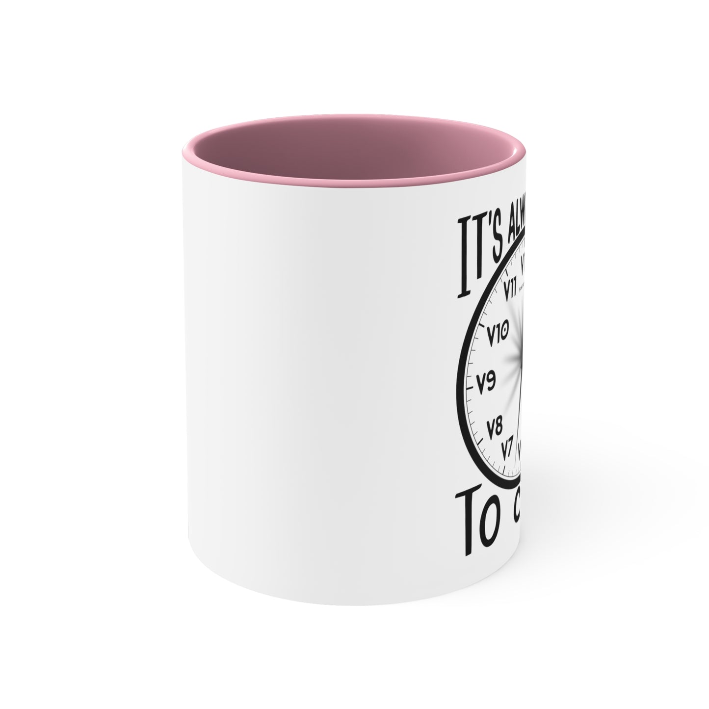 It's Always Time To Climb! - Bouldering Grades - Accent Coffee Mug, 11oz